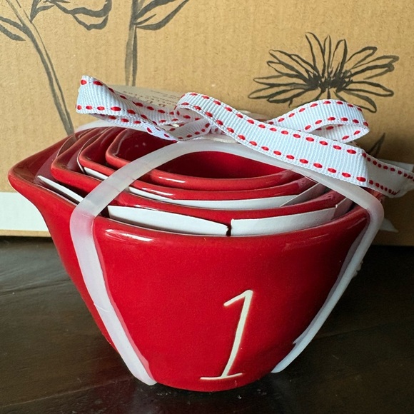 Rae Dunn Red Heart ♥️ Measuring Cups with Ribbon - Picture 3 of 3